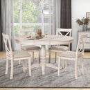 Modern Dining Table Set For 4, Round Table And 4 Kitchen Room Chairs, 5 Piece Kitchen Table Set For Dining Room, Dinette, Breakfast Nook by HouseOfZazla