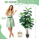 Artificial Fiddle Leaf Fig Tree 5FT with Planter