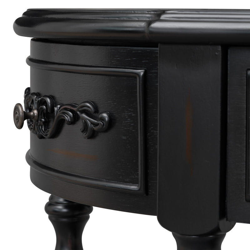 52"Modern and Contemporary Curved Console Table Sofa Table Entryway Table for Hallway Living Room Bedroom with 4 Drawers and 1 Shelf