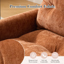 UNITED WE WIN Swivel Barrel Chair - Mid Century Modern Chair, Thick Padded Arm Chair with Solid Metal Base, Comfortable Single Sofa Chair, Swivel Accent Chair for Living Room Bedroom