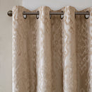 Knitted Jacquard Damask Total Blackout Grommet Top Curtain Panel by HouseOfZazla