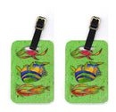 Tropical Fish on Green Luggage Tag