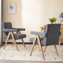 Contemporary Poppy Fabric Dining Armchair With Rubberwood Legs by HouseOfZazla