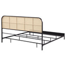 Amherst Radio Weave Rattan Metal Eastern King Bed Black