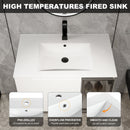 30" Wall-Mounted Bathroom Vanity With Ceramic Sink, Glossy by HouseOfZazla
