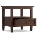 Warm Shaker - End Table With Smooth Drawer Storage - Brown by HouseOfZazla