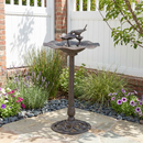Lancaster Outdoor Aluminum and Iron Top Bird Bath with Iron Base, Bronze by HouseOfZazla