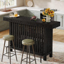 2 Tier Mini Bar Table For Kitchen - Black by HouseOfZazla