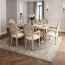 French Vintage Upholstered Fabric Dining Armchair (Set of 2) - Beige by HouseOfZazla