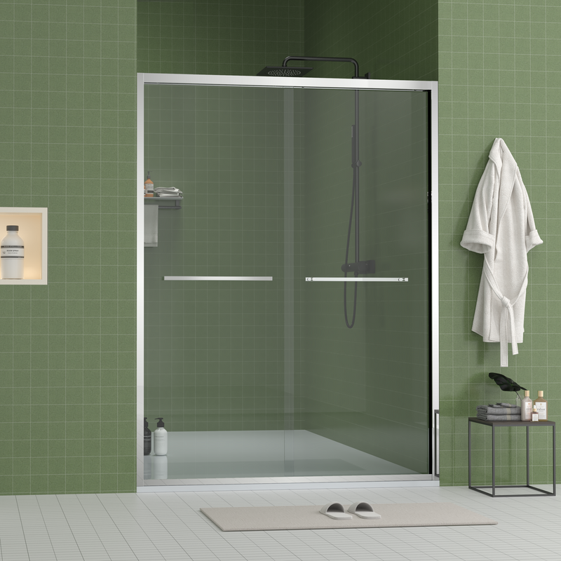 Aluminum Frame Double Sliding Shower Door (56-60"x70"), photo 3 of 10