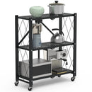 3-Tier Foldable Storage Shelf With Wheels by LJGDeals