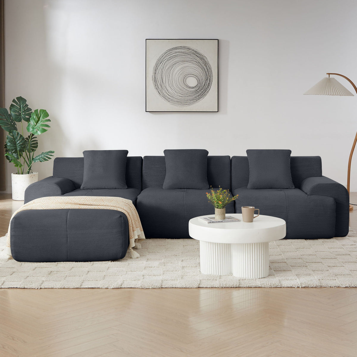 L Shaped Modular Sectional Sofa And Movable Ottoman, photo 14 of 20