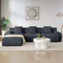 L Shaped Modular Sectional Sofa And Movable Ottoman by Unique Piece Furniture