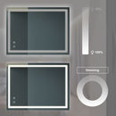 Bathroom Vanity Rectangle Mirror With Front Lighting, Anti Fog, Dimmable, Smart Memory Function