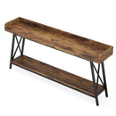 Extra Long Console Table For Living Room - Rustic Brown by HouseOfZazla