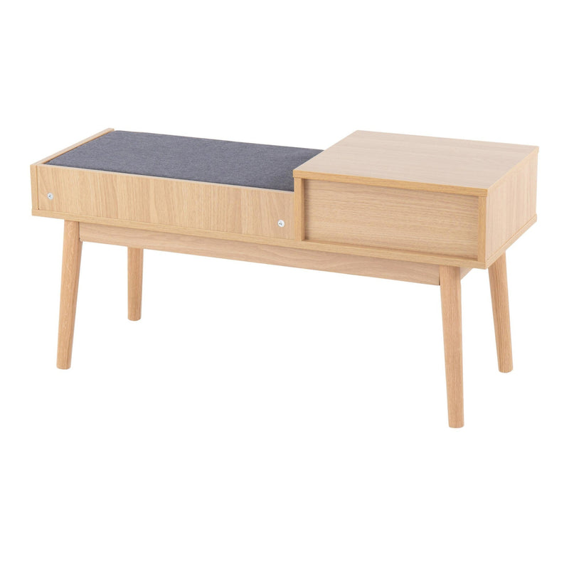 Walker Edison | Contemporary Bench with Pull-Out Drawer