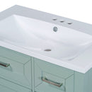 30" Bathroom Vanity with Sink Combo, Green Bathroom Cabinet with Drawers, Solid Frame and MDF Board