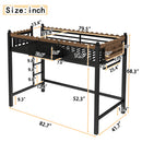 Twin XL Size Loft Bed with Ladders and Storage Shelves
