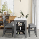 5-piece Counter Height Dining Table Set with Built-in Storage Shelves,Grey(OLD SKU W504S00143)