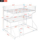 Industrial Triple Bunk Bed With Dual Ladders Frame, Space Saving Design by HouseOfZazla