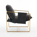 Upholstered Hanging Armchair With Arm Pocketsmetal Frame (Set of 2), Plated Craftsmanship, Crushed Foam Cushions And Skin-Friendly Woven Fabric For Living Room And Bedroom by HouseOfZazla
