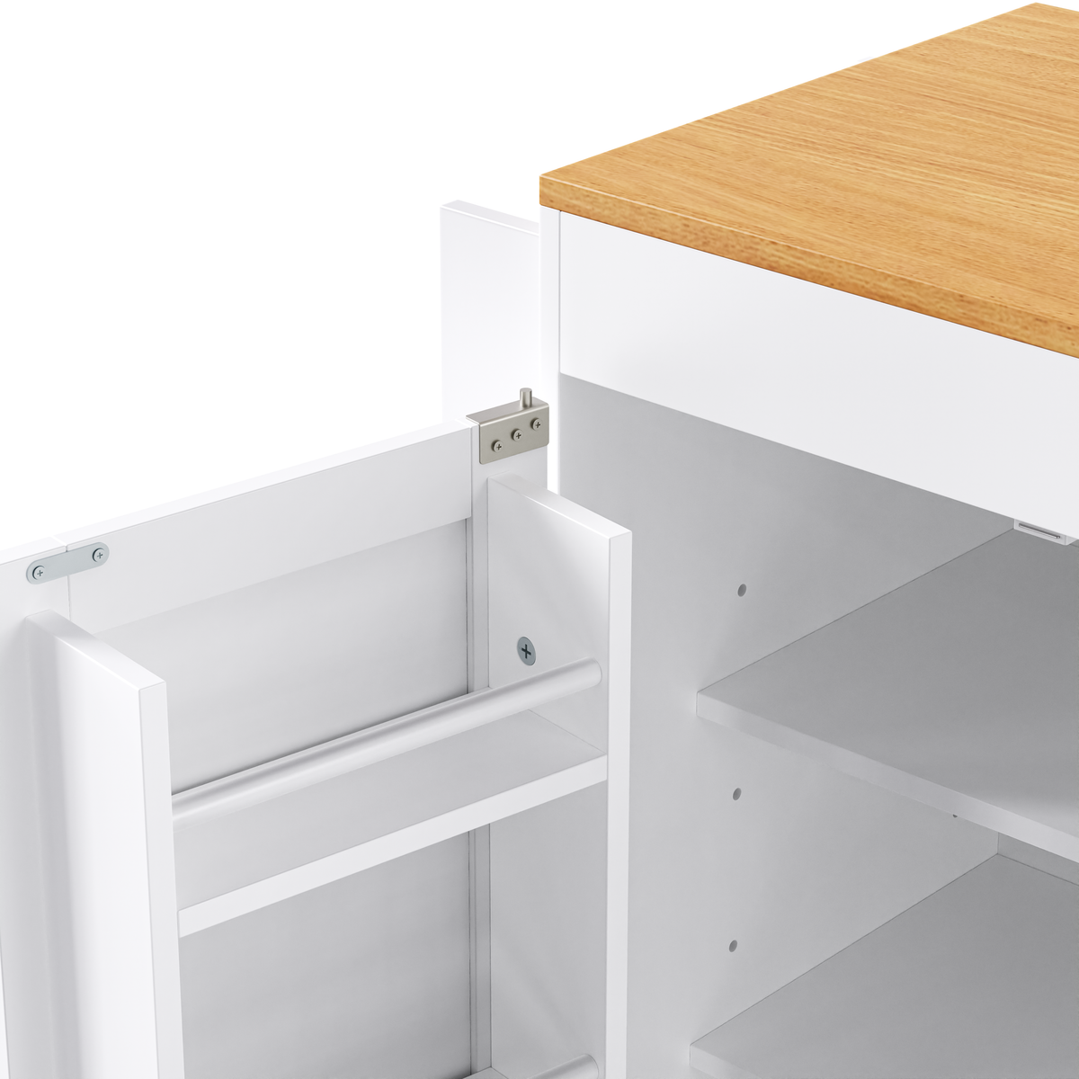K&K 74.8" Kitchen Island with Extendable Dining Table, photo 8 of 10