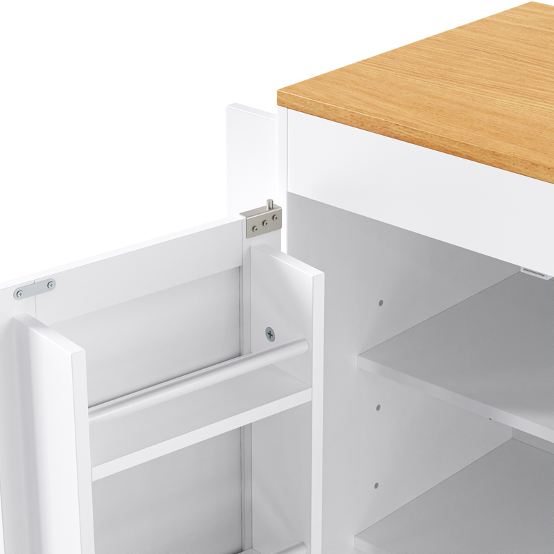 K&K 74.8" Kitchen Island with Extendable Dining Table, photo 8 of 10
