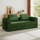 Convertible Sleeper Sofa Bed With Cylindrical Pillow, Fixed Shape Frame by Unique Piece Furniture