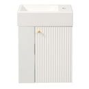 Floating Bathroom Vanity With Resin Basin, Left Side Storage - White by HouseOfZazla