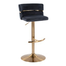 Cinch - Glam / Art Deco Adjustable Barstool With Swivel With Rounded T Footrest (Set of 2) by HouseOfZazla