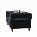 Chesterfield 3 And 2 Seater Upholstery Sofa With Roll Armrest & Nailhead Fabric Couch by HouseOfZazla