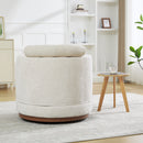 33.86" Swivel Barrel Chair with Chenille Upholstery