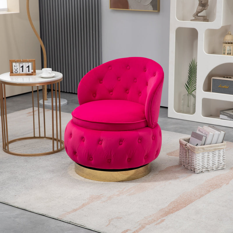 360 Degree Swivel Cuddle Barrel Accent Storage Chairs, Round Armchairs with Wide Upholstered, Fluffy Velvet Fabric Chair for Living Room, Bedroom, Office, Waiting Rooms