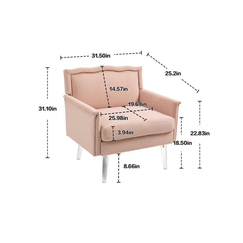 Accent Chair, Living Room Chair / leisure single sofa with acrylic feet