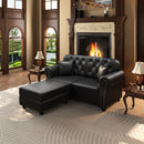 Upholstered Sofa With Nailhead Trim, Rolled Armrests With Ottoman by HouseOfZazla