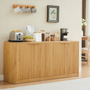 Fluted Sideboard Cabinet with 4-6 Doors and Wood-Grain Top