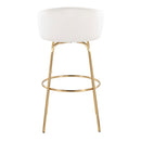 Claire - Contemporary / Glam Fixed Height Bar Stool (Set of 2) Round Footrest (Set of 2)