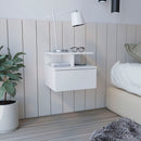 Flopini Floating Nightstand With 1 Drawer - Compact Size, White by HouseOfZazla