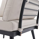 6-Piece Outdoor Sectional Sofa Set with Round Nesting Coffee Tables and Seating Sofa with Cushions for Patio, Porch and Garden (Beige)