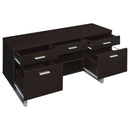 5 Drawer Credenza With Open Shelving - Cappuccino by HouseOfZazla