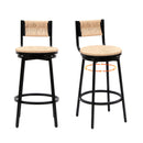 Bar Stools Swivel Counter Chairs With Metal Frame Hand Woven Paper Rope Dining Barstools For Kitchen Counter (Set of 2) by Unique Piece Furniture