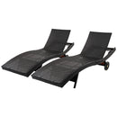 K&K 80'' Patio Wicker Chaise Lounge Chairs Set of 2 by HouseOfZazla