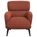 Andrea Upholstered Crescent Arm Accent Chair Orange