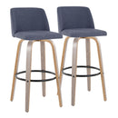 Toriano - Fixed Height Contemporary Barstool With Swivel With Round Footrest (Set of 2) by HouseOfZazla