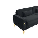 Black Velvet 2-Piece Sofa Set