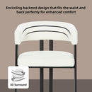 Modern Dining Upholstered Barrel Chair With Curved Back And Armrests by HouseOfZazla