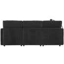 Modern Modular U-Shaped Sofa Bed With Movable Ottoman, USB Ports, Phone Holder by HouseOfZazla