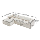 107" Compressed Sectional Sofa (Beige) by HouseOfZazla