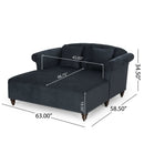 Upholstered Chaise Lounge With Scroll Arms, Turned Legs And 2 Pillows by HouseOfZazla