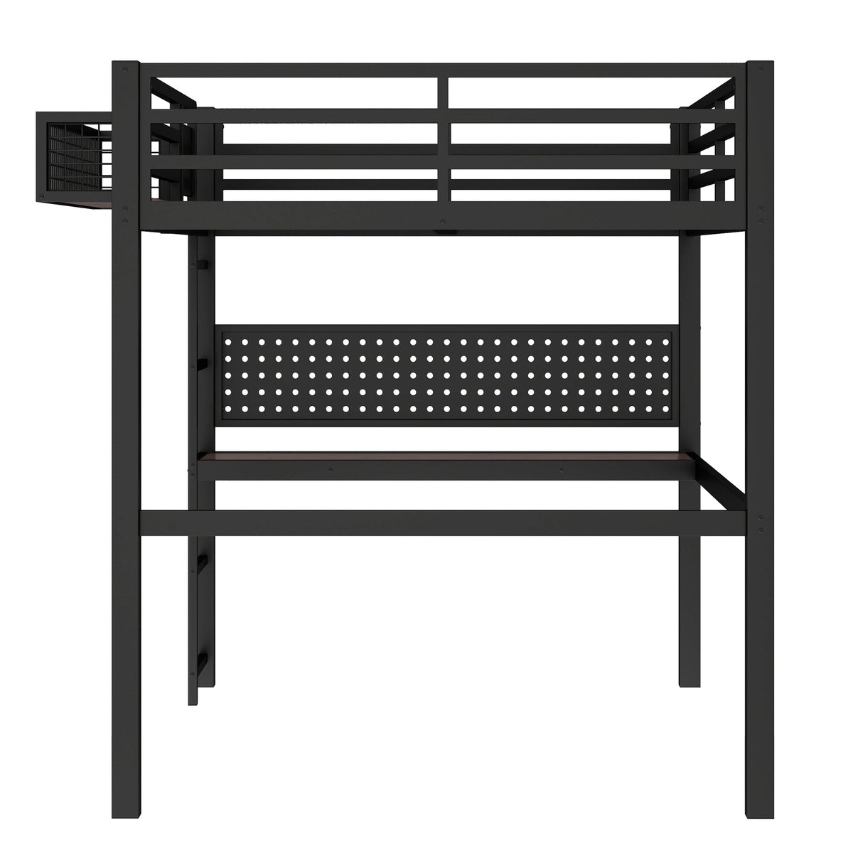 Full Size Loft Bed Frame with Desk and Charging Port, photo 9 of 10